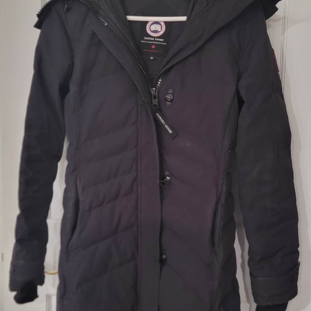 Canada Goose Long Duck Down Jacket With Hood, Small, Black (No Coyote Fur) - Picture 2 of 14